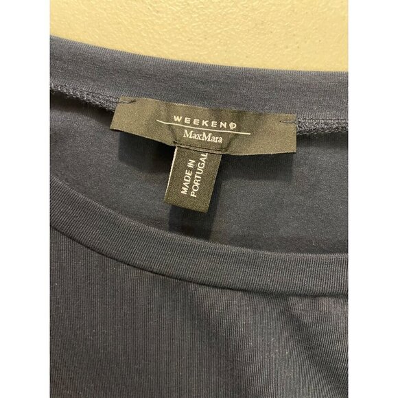 Weekend Max Mara Multia 3/4-Sleeve Stretch Jersey T-Shirt Black Medium - Picture 5 of 6